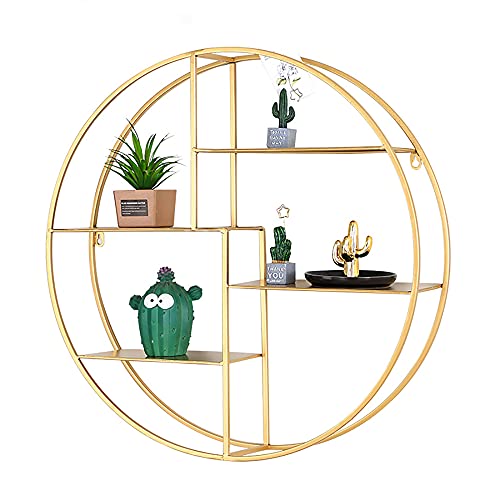 Wanddekoration Regal,Schmiedeeiserne Schwimmende Regale mit 4 Metallregalen,Verwendet FüR Home-Office-Dekoration/golden / 60cm Wanddekoration Regal,Schmiedeeiserne Schwimmende Regale mit 4 Metallregalen,Verwendet FüR Home-Office-Dekoration/golden / 60cm von KLHGBH