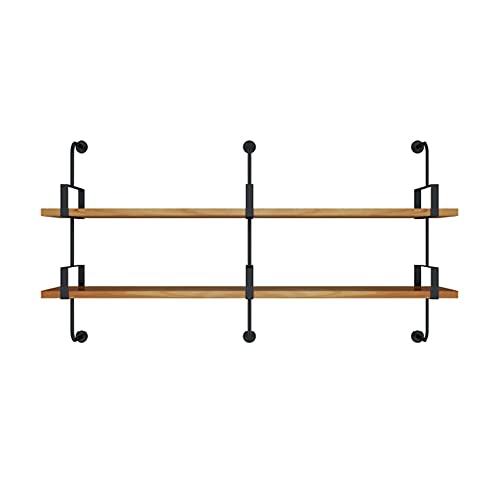 Wandmontierte Schwebende Regale, 2-Lagiges Schmiedeeisen-BüCherregal, Industrielles Retro-Wohnzimmer aus Massivem Holz und BüRowandregal/A / 150cm Wandmontierte Schwebende Regale, 2-Lagiges Schmiedeeisen-BüCherregal, Industrielles Retro-Wohnzimmer aus Massivem Holz und BüRowandregal/A / 150cm von KLHGBH