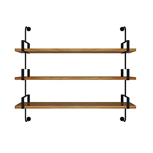 Wandmontiertes Schwebendes Gestell, 3-Lagiges Metallrohrgestell Industrielles Retro-Regal, Offenes Lager Wohnzimmer GroßRaumregal/A / 100cm Wandmontiertes Schwebendes Gestell, 3-Lagiges Metallrohrgestell Industrielles Retro-Regal, Offenes Lager Wohnzimmer GroßRaumregal/A / 100cm von KLHGBH