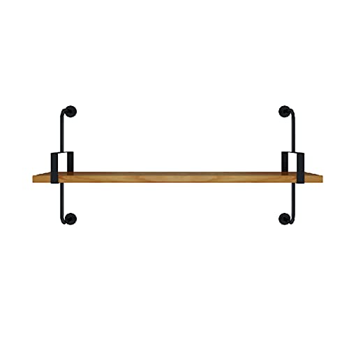 Wandregal, Massivholz Wand BüCherregal Schmiedeeisen Wandregal, Wohnzimmer und Schlafzimmer One-Word Racks Display Regal/A / 60cm von KLHGBH