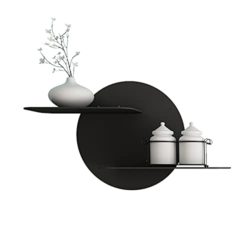 Wandregal, Rundes Metallregal, Multifunktionswanddekorationsregal, PräSentationsregal FüR Wohnzimmer, Schlafzimmer und BüRo/C / 56.5cm Wandregal, Rundes Metallregal, Multifunktionswanddekorationsregal, PräSentationsregal FüR Wohnzimmer, Schlafzimmer und BüRo/C / 56.5cm von KLHGBH