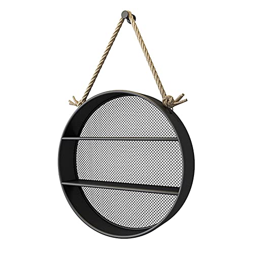 Wandregal, Rundes Wandregal Schmiedeeisen HäNgeregal, Wohnzimmer Schlafzimmer Zimmer Hintergrund Wanddekoration Display/Schwarz / 48cm Wandregal, Rundes Wandregal Schmiedeeisen HäNgeregal, Wohnzimmer Schlafzimmer Zimmer Hintergrund Wanddekoration Display/Schwarz / 48cm von KLHGBH