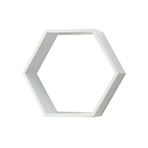 Wandregal, Sechseckiges Schwimmende Gestell aus Massivholz FüR Den Haushalt, Geeignet FüR Schlafzimmer und Wohnzimmer, 10 Kg Belastbar/Weiß/A Wandregal, Sechseckiges Schwimmende Gestell aus Massivholz FüR Den Haushalt, Geeignet FüR Schlafzimmer und Wohnzimmer, 10 Kg Belastbar/Weiß/A von KLHGBH