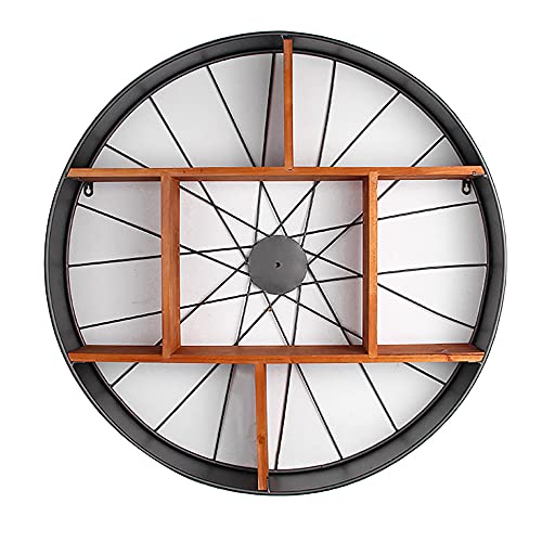 Wandregal aus Schmiedeeisen aus Massivholz,Runde Wandregale im Retro-Landhausstil,FüR Familienbars und CaféS/Schwarz / 80x12.5cm Wandregal aus Schmiedeeisen aus Massivholz,Runde Wandregale im Retro-Landhausstil,FüR Familienbars und CaféS/Schwarz / 80x12.5cm von KLHGBH