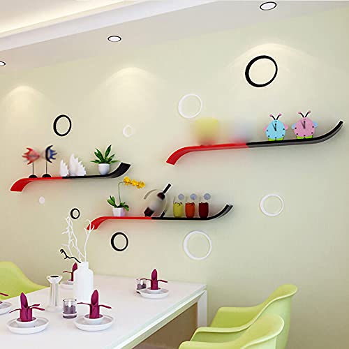 Wandregale, Restaurantwand Schwebende Regale, Sofa TV Hintergrundwand Einfaches Dekoratives Regal Simple/B / 50x10cm von KLHGBH