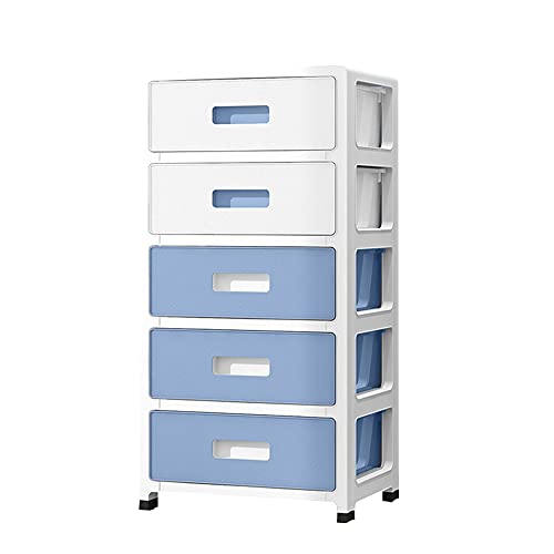 ctg Aufbewahrungsturm, Mehrschichtiges Design und Schubladen-Kunststoff-Aufbewahrungsschrank, Geeignet FüR BüRo, Wohnzimmer, Schlafzimmer/Blue White/L von KLHGBH