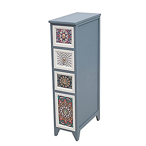 ctg Kommode, 20cm25cm Breit, Lackierter Eckschrank aus Massivholz mit 4 Schubladen, Geeignet FüR KüChe Wohnzimmer Living/grau Blau/S ctg Kommode, 20cm25cm Breit, Lackierter Eckschrank aus Massivholz mit 4 Schubladen, Geeignet FüR KüChe Wohnzimmer Living/grau Blau/S von KLHGBH