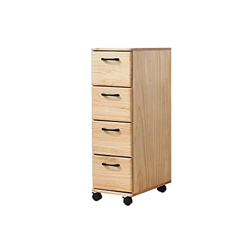 ctg Kommode, 4-Lagiger Schubladen-Typ Massivholzschrank mit Schmalen Seiten, Metallgriffen, Geeignet FüR Wohnzimmer und KüChe/Log color / 20x42x80cm von KLHGBH