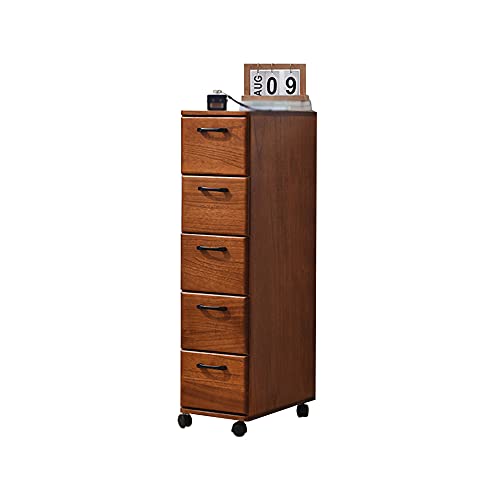 ctg Kommode, BüRo Tragbarer Massivholz Schmaler Seitenschrank mit FeststellräDern, Geeignet FüR Wohnzimmer und KüChe/Walnuss Farbe / 20x42x98cm ctg Kommode, BüRo Tragbarer Massivholz Schmaler Seitenschrank mit FeststellräDern, Geeignet FüR Wohnzimmer und KüChe/Walnuss Farbe / 20x42x98cm von KLHGBH