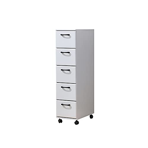 ctg Kommode, BüRo Tragbarer Massivholz Schmaler Seitenschrank mit FeststellräDern, Geeignet FüR Wohnzimmer und KüChe/white color / 20x42x98cm von KLHGBH