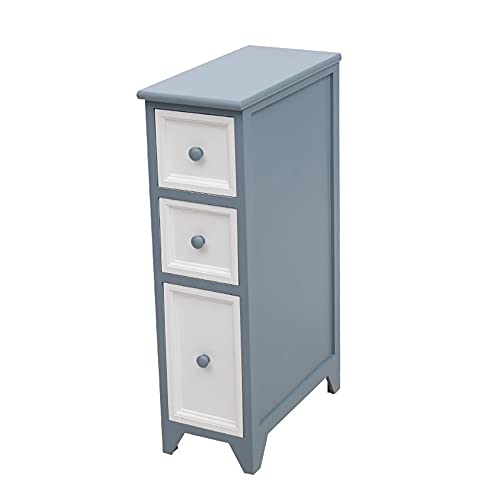 ctg Kommode, Dreilagiger Beistelltisch mit Runden Griffen, Platzsparend, Geeignet FüR Wohnzimmer, Schlafzimmer, Badezimmer/Blau / 20x40x69cm ctg Kommode, Dreilagiger Beistelltisch mit Runden Griffen, Platzsparend, Geeignet FüR Wohnzimmer, Schlafzimmer, Badezimmer/Blau / 20x40x69cm von KLHGBH