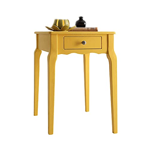 ctg Kommode, Mehrfarbiger Einfacher Multifunktionaler Sofa-Ecktisch aus Massivholz mit Schubladen, Geeignet FüR Schlafzimmer, Wohnzimmer Living/Gelb / 40x48x61cm von KLHGBH