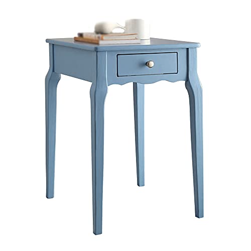 ctg Kommode, Mehrfarbiger Einfacher Multifunktionaler Sofa-Ecktisch aus Massivholz mit Schubladen, Geeignet FüR Schlafzimmer, Wohnzimmer Living/Hellblau / 40x48x61cm von KLHGBH