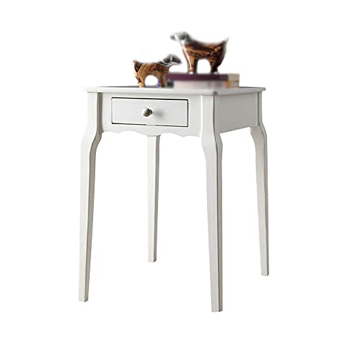 ctg Kommode, Mehrfarbiger Einfacher Multifunktionaler Sofa-Ecktisch aus Massivholz mit Schubladen, Geeignet FüR Schlafzimmer, Wohnzimmer Living/Weiß / 40x48x61cm von KLHGBH