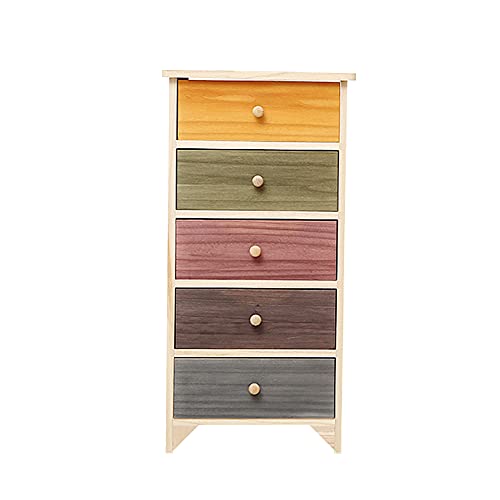 ctg Kommode, Mehrschichtiges Design, Schubladentyp Einfacher Massivholz-Wohnzimmer-Beistellschrank, Geeignet FüR Schlafzimmer, Kinderzimmer/Holzfarbe/L von KLHGBH