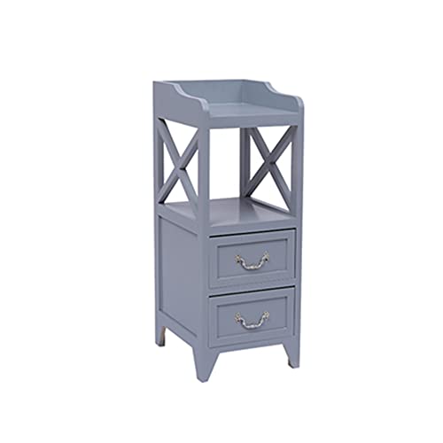 ctg Kommode, Multifunktionaler Massivholz-Nachttisch mit 2 Schubladen, Hardware-Griff-Design, Geeignet FüR Schlafzimmer/grau/M ctg Kommode, Multifunktionaler Massivholz-Nachttisch mit 2 Schubladen, Hardware-Griff-Design, Geeignet FüR Schlafzimmer/grau/M von KLHGBH