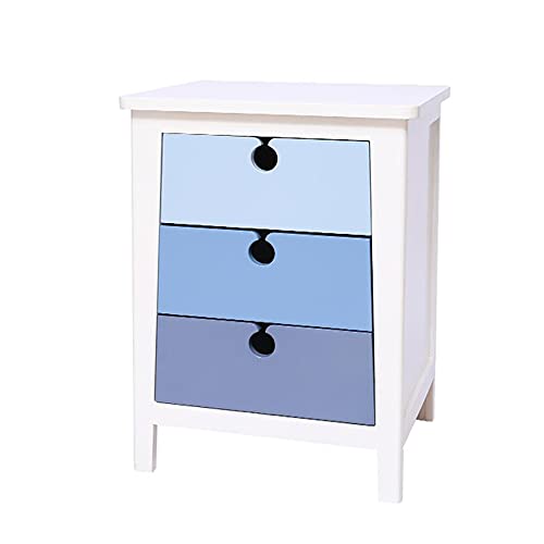 ctg Kommode, Multifunktionaler Massivholz-Nachttisch mit 3 Schubladen, Platzsparend, Geeignet FüR Wohnzimmer/Blau/M ctg Kommode, Multifunktionaler Massivholz-Nachttisch mit 3 Schubladen, Platzsparend, Geeignet FüR Wohnzimmer/Blau/M von KLHGBH