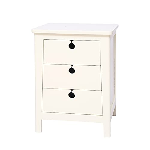 ctg Kommode, Multifunktionaler Massivholz-Nachttisch mit 3 Schubladen, Platzsparend, Geeignet FüR Wohnzimmer/Weiß/M ctg Kommode, Multifunktionaler Massivholz-Nachttisch mit 3 Schubladen, Platzsparend, Geeignet FüR Wohnzimmer/Weiß/M von KLHGBH