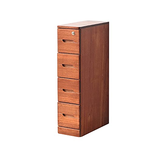 ctg Kommode, Multifunktionaler Mehrschichtiger Massivholzschrank mit Schloss, mit Rollen, Geeignet FüR Arbeitszimmer im Wohnzimmer/braun/L von KLHGBH