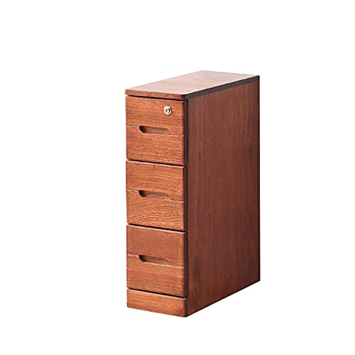 ctg Kommode, Multifunktionaler Mehrschichtiger Massivholzschrank mit Schloss, mit Rollen, Geeignet FüR Arbeitszimmer im Wohnzimmer/braun/M von KLHGBH