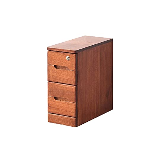 ctg Kommode, Multifunktionaler Mehrschichtiger Massivholzschrank mit Schloss, mit Rollen, Geeignet FüR Arbeitszimmer im Wohnzimmer/braun/S von KLHGBH