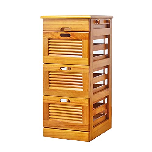 ctg Kommode, Multifunktionales Einfaches Massivholz-Sideboard mit Rollen, Geeignet FüR die GemüSeaufbewahrung in Der KüChe/Holzfarbe / 32x35x70cm von KLHGBH