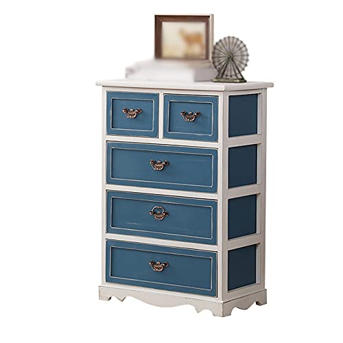 ctg Kommode, Retro-Kupfergriffe, Massivholz-Wohnzimmer-Schubladen-SeitenschräNke, Geeignet FüR Schlafzimmer-SchlafsäLe/Blau / 50x30x73cm ctg Kommode, Retro-Kupfergriffe, Massivholz-Wohnzimmer-Schubladen-SeitenschräNke, Geeignet FüR Schlafzimmer-SchlafsäLe/Blau / 50x30x73cm von KLHGBH