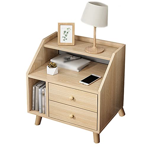 ctg Nachttisch, Schallwand-Design, Schrankbeine aus Massivem Holz, Mehrlagige Kommode, Geeignet FüR Wohnzimmer und Schlafzimmer/Holzfarbe / 50x34x53cm ctg Nachttisch, Schallwand-Design, Schrankbeine aus Massivem Holz, Mehrlagige Kommode, Geeignet FüR Wohnzimmer und Schlafzimmer/Holzfarbe / 50x34x53cm von KLHGBH