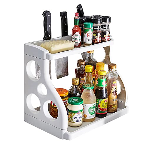tlj 2-Stufiges GewüRzregal, Abnehmbares Kunststoff-KüChen-Badezimmer-Arbeitsplatten-Organizer-Rack zur Aufbewahrung von KüChenbedarf Oder HaushaltsgegenstäNden/grau / 38x24 tlj 2-Stufiges GewüRzregal, Abnehmbares Kunststoff-KüChen-Badezimmer-Arbeitsplatten-Organizer-Rack zur Aufbewahrung von KüChenbedarf Oder HaushaltsgegenstäNden/grau / 38x24 von KLHGBH