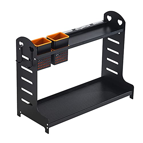 tlj 2-Stufiges GewüRzregal,Abnehmbares Organizerregal FüR KüChenarbeitsplatten aus Aluminium,Platzsparend FüR die Aufbewahrung von GewüRzdosen und Flaschen/Schwarz / 400mm tlj 2-Stufiges GewüRzregal,Abnehmbares Organizerregal FüR KüChenarbeitsplatten aus Aluminium,Platzsparend FüR die Aufbewahrung von GewüRzdosen und Flaschen/Schwarz / 400mm von KLHGBH