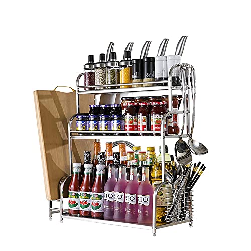 tlj Edelstahl-GewüRzregal, Mehrstufiges Abnehmbares KüChenregal, FüR Platzsparende Aufbewahrung von GewüRzdosen und Flaschen/Silber / 30x61cm tlj Edelstahl-GewüRzregal, Mehrstufiges Abnehmbares KüChenregal, FüR Platzsparende Aufbewahrung von GewüRzdosen und Flaschen/Silber / 30x61cm von KLHGBH