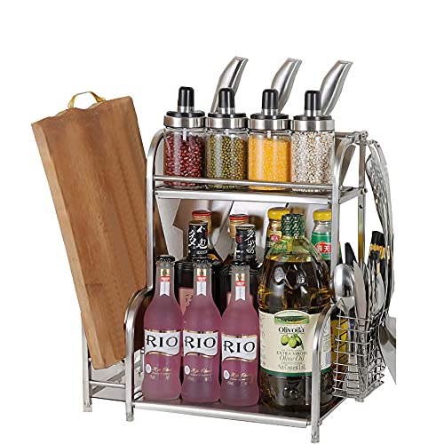 tlj Edelstahl-GewüRzregal, Mehrstufiges Abnehmbares KüChenregal, FüR Platzsparende Aufbewahrung von GewüRzdosen und Flaschen/Silber / 50x42cm tlj Edelstahl-GewüRzregal, Mehrstufiges Abnehmbares KüChenregal, FüR Platzsparende Aufbewahrung von GewüRzdosen und Flaschen/Silber / 50x42cm von KLHGBH