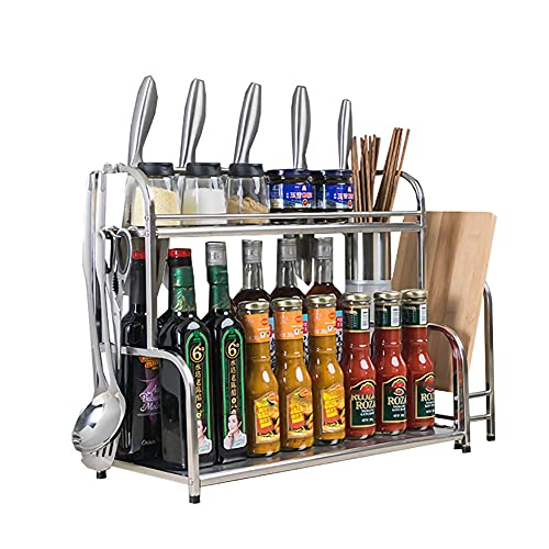 tlj Edelstahl-GewüRzregal, Mehrstufiges Abnehmbares KüChenregal, FüR Platzsparende Aufbewahrung von GewüRzdosen und Flaschen/Silber / 50x42cm tlj Edelstahl-GewüRzregal, Mehrstufiges Abnehmbares KüChenregal, FüR Platzsparende Aufbewahrung von GewüRzdosen und Flaschen/Silber / 50x42cm von KLHGBH