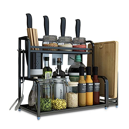 tlj Mehrstufiges GewüRzregal, KüChenregal aus Edelstahl FüR Platzsparende Aufbewahrung von GewüRzdosen und Flaschen/Schwarz / 35x42cm tlj Mehrstufiges GewüRzregal, KüChenregal aus Edelstahl FüR Platzsparende Aufbewahrung von GewüRzdosen und Flaschen/Schwarz / 35x42cm von KLHGBH