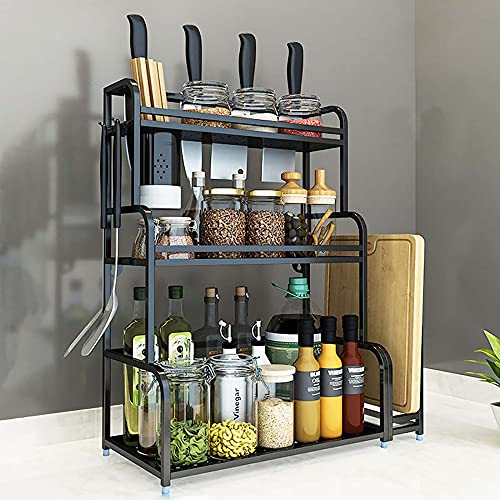 tlj Mehrstufiges GewüRzregal, KüChenregal aus Edelstahl FüR Platzsparende Aufbewahrung von GewüRzdosen und Flaschen/Schwarz / 50x61cm tlj Mehrstufiges GewüRzregal, KüChenregal aus Edelstahl FüR Platzsparende Aufbewahrung von GewüRzdosen und Flaschen/Schwarz / 50x61cm von KLHGBH