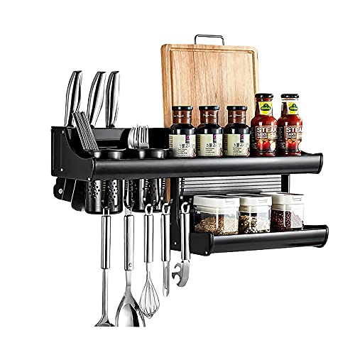 tlj Space Aluminium Gewürzregal,Abnehmbares Wandregal FüR die Wandmontage, Platzsparend FüR die Aufbewahrung von GewüRzdosen und Flaschen/Schwarz / 60x19.5x11cm tlj Space Aluminium Gewürzregal,Abnehmbares Wandregal FüR die Wandmontage, Platzsparend FüR die Aufbewahrung von GewüRzdosen und Flaschen/Schwarz / 60x19.5x11cm von KLHGBH