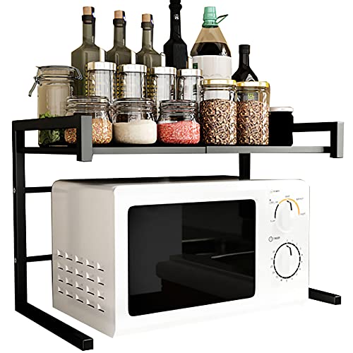 wblj Doppeldeck Mikrowelle Regal,Metall Teleskop Design Verstellbar 44-65cm, KüChe Badezimmer Liefert Lagerregal Platzsparer/Schwarz / 44x36x42cm wblj Doppeldeck Mikrowelle Regal,Metall Teleskop Design Verstellbar 44-65cm, KüChe Badezimmer Liefert Lagerregal Platzsparer/Schwarz / 44x36x42cm von KLHGBH