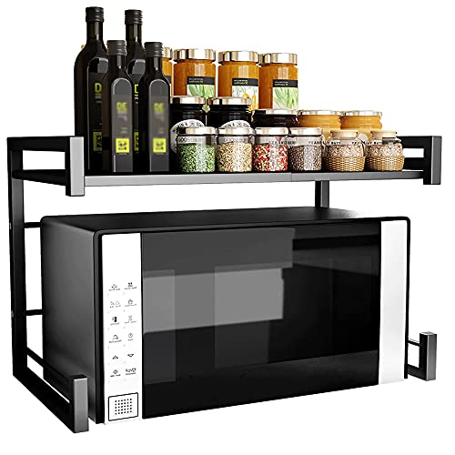wblj Metall-Mikrowellen-Ofengestell, Verstellbares GewüRzregal FüR Arbeitsplattenofen, zur Aufbewahrung von KüChenbedarf Oder HaushaltsgegenstäNden/Schwarz / 44x36x42cm wblj Metall-Mikrowellen-Ofengestell, Verstellbares GewüRzregal FüR Arbeitsplattenofen, zur Aufbewahrung von KüChenbedarf Oder HaushaltsgegenstäNden/Schwarz / 44x36x42cm von KLHGBH