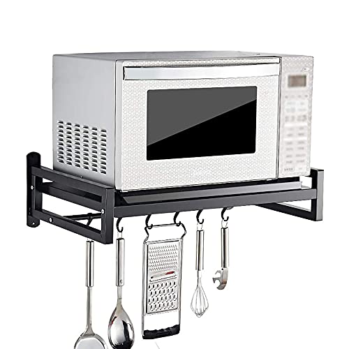wblj Mikrowelle Regal,Wandmontierter Edelstahl-Mikrowellen-Standofen-Regalhalter mit Hakenregalen FüR KüChenorganisatoren/Schwarz / 58cm wblj Mikrowelle Regal,Wandmontierter Edelstahl-Mikrowellen-Standofen-Regalhalter mit Hakenregalen FüR KüChenorganisatoren/Schwarz / 58cm von KLHGBH
