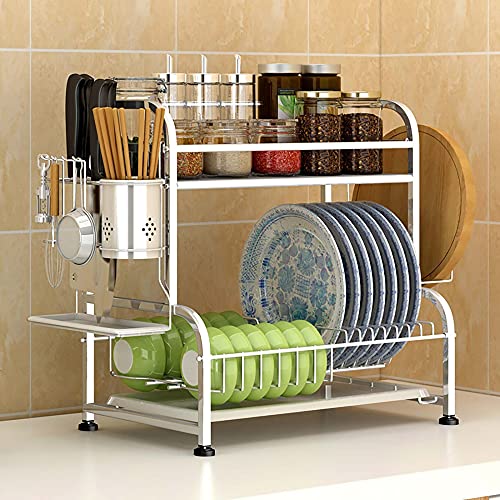 wdjj 2-StufigerAbtropfgestell, KüChen-Edelstahl-OrganisationsstäNder, mit Abtropfplatte, Getrocknetem GemüSestäNder, BesteckstäNder/Silber/A wdjj 2-StufigerAbtropfgestell, KüChen-Edelstahl-OrganisationsstäNder, mit Abtropfplatte, Getrocknetem GemüSestäNder, BesteckstäNder/Silber/A von KLHGBH