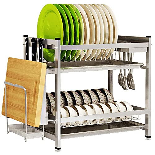 wdjj 304 Edelstahl-Abtropfgestell,Zweistufiges Aufbewahrungsregal FüR KüChenzubehöR, mit Abflussbrettgestell FüR AuffangbehäLter-Utensilienhalter/Silber / 40.5x30x40cm wdjj 304 Edelstahl-Abtropfgestell,Zweistufiges Aufbewahrungsregal FüR KüChenzubehöR, mit Abflussbrettgestell FüR AuffangbehäLter-Utensilienhalter/Silber / 40.5x30x40cm von KLHGBH