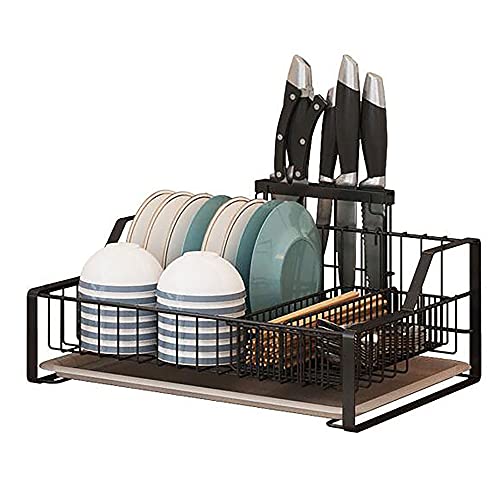 wdjj Edelstahl-Abtropfgestell, Mehrschichtiges Aufbewahrungsregal FüR KüChenbedarf, mit Abflussregal FüR AuffangbehäLter FüR Utensilienhalter/Schwarz / 1 tier wdjj Edelstahl-Abtropfgestell, Mehrschichtiges Aufbewahrungsregal FüR KüChenbedarf, mit Abflussregal FüR AuffangbehäLter FüR Utensilienhalter/Schwarz / 1 tier von KLHGBH