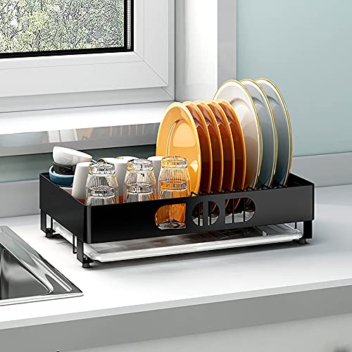 wdjj Edelstahl-Abtropfgestell mit AuffangbehäLter FüR KüChenregal-Utensilienhalter FüR die Aufbewahrung von TöPfen, SchüSseln und KüChenutensilien/Schwarz / 41x26.5cm wdjj Edelstahl-Abtropfgestell mit AuffangbehäLter FüR KüChenregal-Utensilienhalter FüR die Aufbewahrung von TöPfen, SchüSseln und KüChenutensilien/Schwarz / 41x26.5cm von KLHGBH