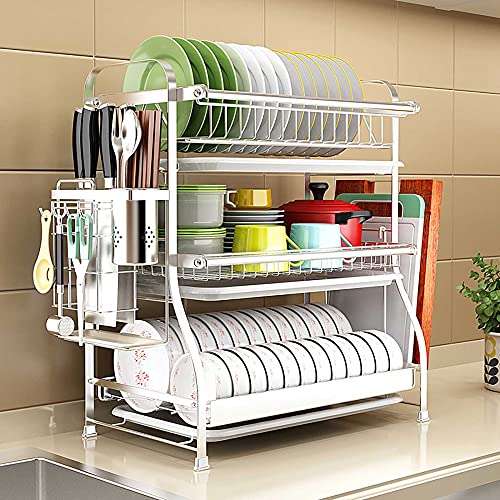 wdjj Geschirrabtropfständer, KüChenregale aus Edelstahl Dish Rack Dish Drainer Rack, mit Mehrschichtigem Utensilienhalter FüR Tropfschalen/B / 44x30x62cm wdjj Geschirrabtropfständer, KüChenregale aus Edelstahl Dish Rack Dish Drainer Rack, mit Mehrschichtigem Utensilienhalter FüR Tropfschalen/B / 44x30x62cm von KLHGBH
