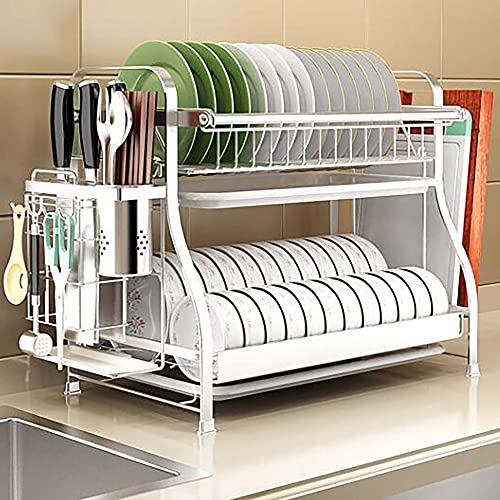 wdjj Geschirrabtropfständer, KüChenregale aus Edelstahl Dish Rack Dish Drainer Rack, mit Mehrschichtigem Utensilienhalter FüR Tropfschalen/B / 54x30x46cm wdjj Geschirrabtropfständer, KüChenregale aus Edelstahl Dish Rack Dish Drainer Rack, mit Mehrschichtigem Utensilienhalter FüR Tropfschalen/B / 54x30x46cm von KLHGBH