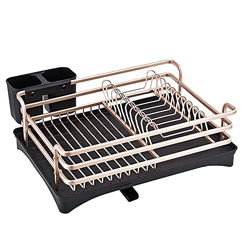 wdjj Mehrschichtige AbtropffläChenregale, Space-Aluminium-KüChenregale, SpüLbeckenregal mit AuffangbehäLter-Utensilienhalter/Rotgold / 15cm wdjj Mehrschichtige AbtropffläChenregale, Space-Aluminium-KüChenregale, SpüLbeckenregal mit AuffangbehäLter-Utensilienhalter/Rotgold / 15cm von KLHGBH