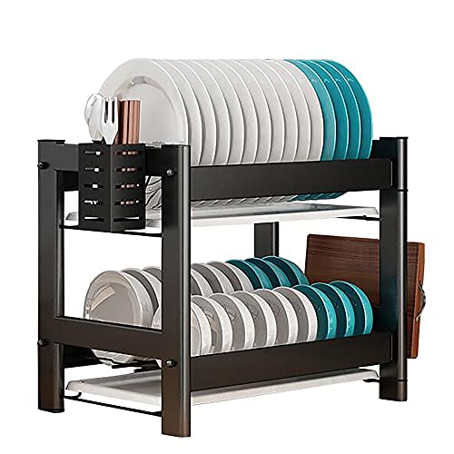 wdjj Mehrschichtiger Geschirrständer, Edelstahl-Trockengestell mit Ablaufbrett, Utensilienhalter Schneidebretthalter, Geschirrablage FüR KüChenarbeitsplatte/Schwarz / 2 Ebe wdjj Mehrschichtiger Geschirrständer, Edelstahl-Trockengestell mit Ablaufbrett, Utensilienhalter Schneidebretthalter, Geschirrablage FüR KüChenarbeitsplatte/Schwarz / 2 Ebe von KLHGBH
