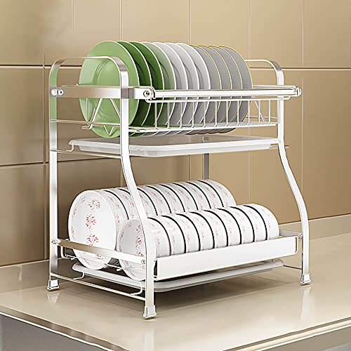 wdjj Mehrschichtiges Abtropfgestell, KüChenregale aus Edelstahl Geschirrablage Geschirrablagegestell, mit AuffangbehäLter-Utensilienhalter/A / 44x30x46cm wdjj Mehrschichtiges Abtropfgestell, KüChenregale aus Edelstahl Geschirrablage Geschirrablagegestell, mit AuffangbehäLter-Utensilienhalter/A / 44x30x46cm von KLHGBH