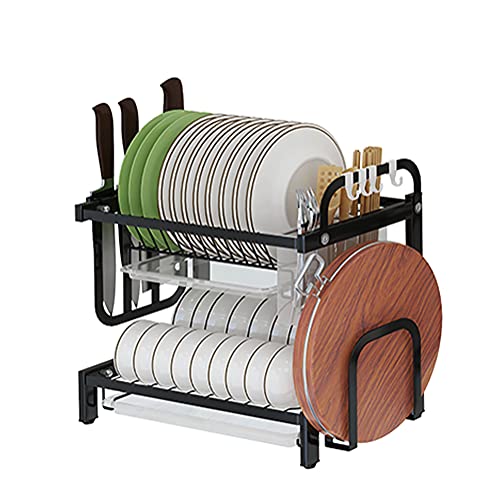 wdjj Mehrschichtiges Abtropfgestell mit Tropfschale aus Edelstahl FüR Topfschalen und Aufbewahrung von KüChenutensilien / 2 layer/D von KLHGBH