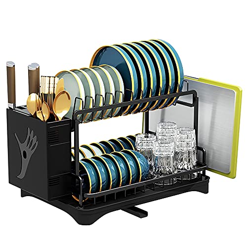 wdjj Space Aluminium Abtropfgestell, mit um 360 Grad Drehbarem Abfluss, Multifunktions-Utensilienhalter, Zweistufiger KüChen-Dish Drainer Drainer/Schwarz / 51x30x30.5cm wdjj Space Aluminium Abtropfgestell, mit um 360 Grad Drehbarem Abfluss, Multifunktions-Utensilienhalter, Zweistufiger KüChen-Dish Drainer Drainer/Schwarz / 51x30x30.5cm von KLHGBH